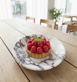 Calacatta Viola Marble Plate: 7" (18cm) Elegant Charcuterie Serving Platter