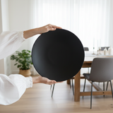 Large Black Stoneware Fruit Bowl - 14.5 in Handmade Matte Ceramic